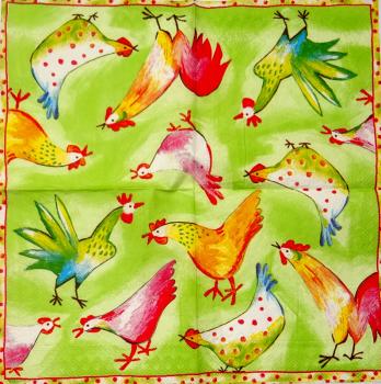 012 Hahn, Huhn - 3 lagig - (gelb) - Ihr